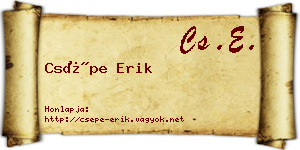 Csépe Erik névjegykártya